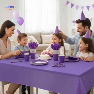 Disposable party tableware set perfect for children's birthday and kids' party events.