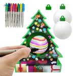 TreeMendous DIY ornament kit displayed with painted ornaments ready for Christmas tree display.