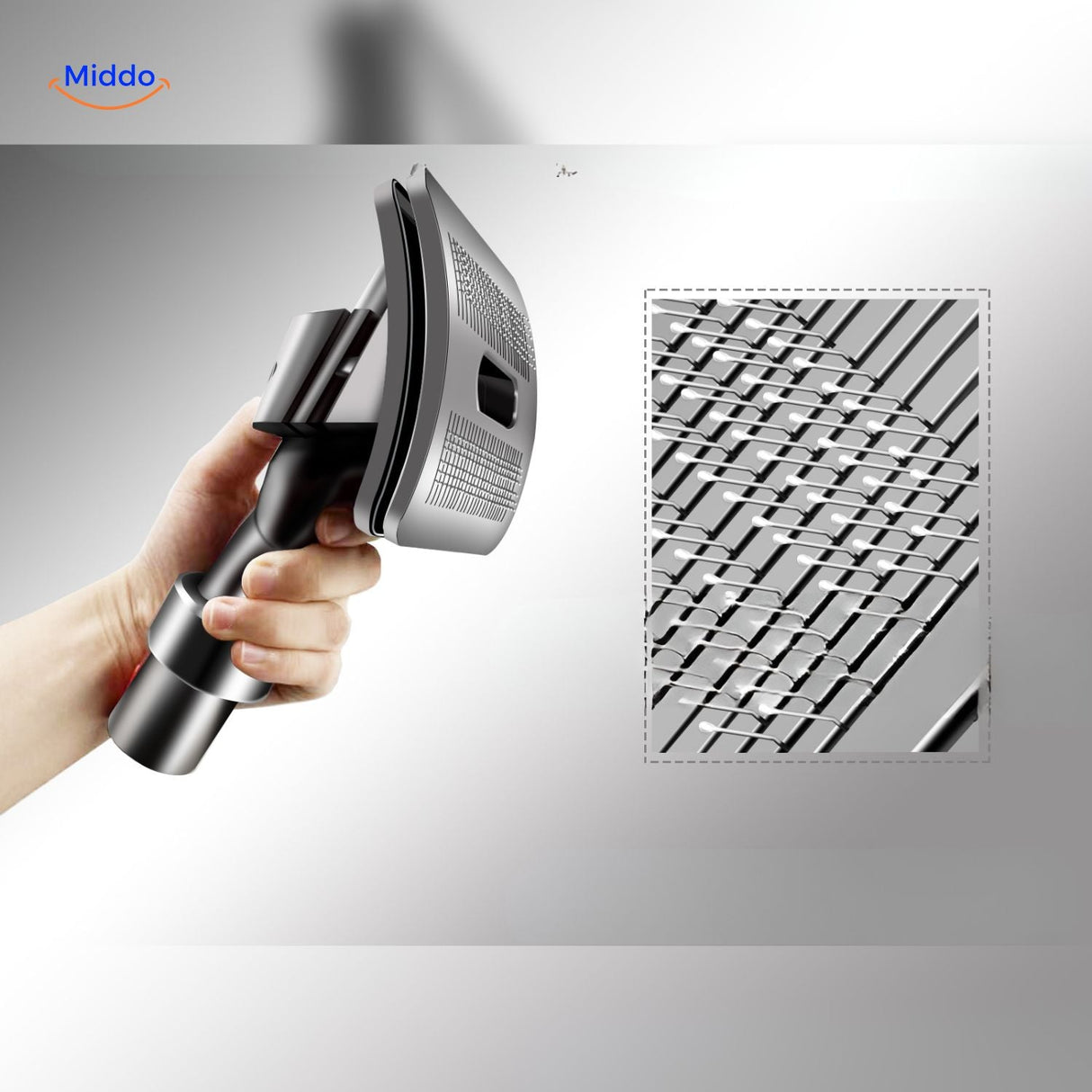 Dog care hair suction brush for efficient pet grooming.