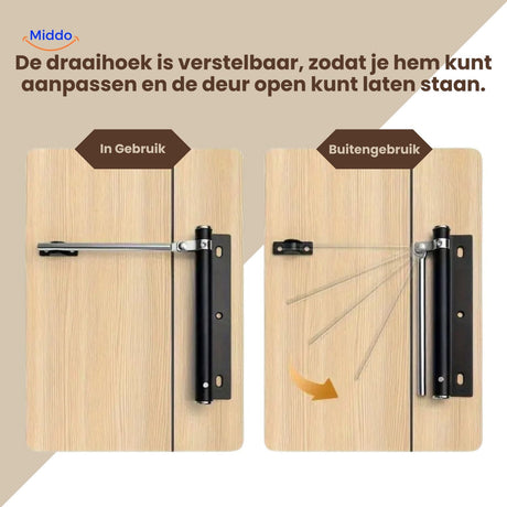 Door closer with adjustable opening angle feature for custom settings.