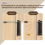 Door closer with adjustable opening angle feature for custom settings.