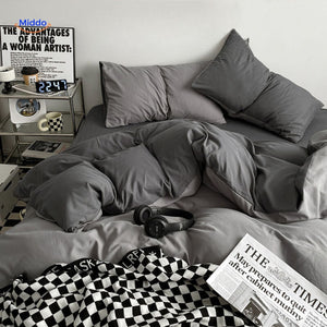 All-season bedding set in dark blue and light blue color palette