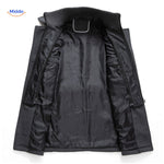 Interior lining of the grey wool coat showing the smooth inner fabric and quality construction.