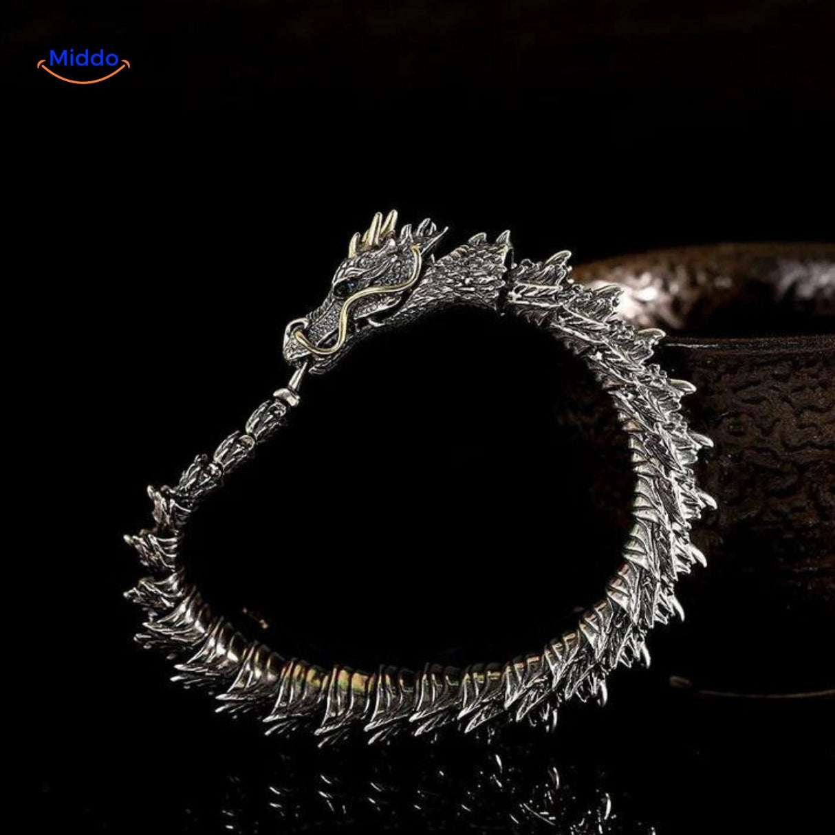Dragon bone bracelet sizing guide showing measurements for proper fit.
