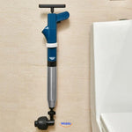 Turbo Air Pressure Drain Blaster stored conveniently in a bathroom.