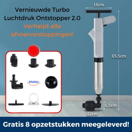 Successfully unclogged toilet after using Turbo Air Pressure Drain Blaster.