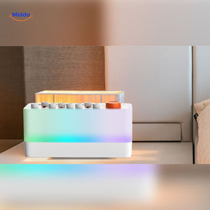 DreamGlow RGB night light speaker creates cozy bedroom atmosphere with warm ambient light and soothing sounds