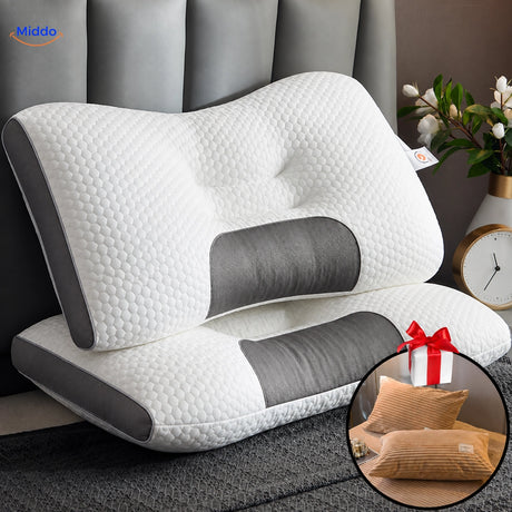 DreamGuard Pro honeycomb pillow with 2 free pillowcases – Beige