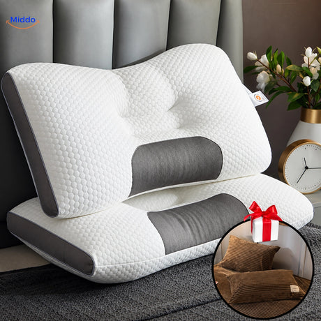DreamGuard Pro honeycomb pillow with 2 free pillowcases – Brown