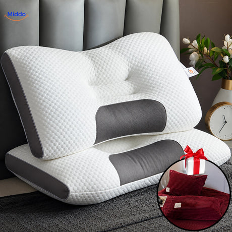 DreamGuard Pro honeycomb pillow with 2 free pillowcases – Wine Red