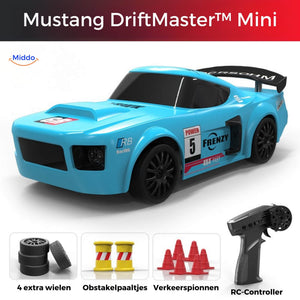 Drift RC car with Mustang body style in blue color variant