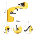 Yellow beergun drink gun with dimensions and specifications