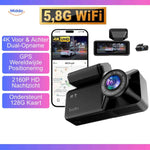Dual dashcam with GPS and night vision for clear low-light recordings.