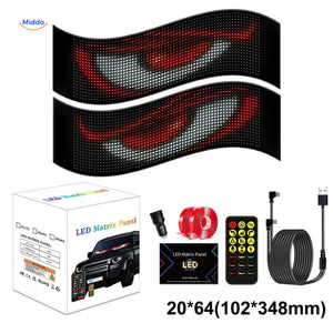 DriveFlex dual 20x64 LED matrix panels specifications and dimensions.