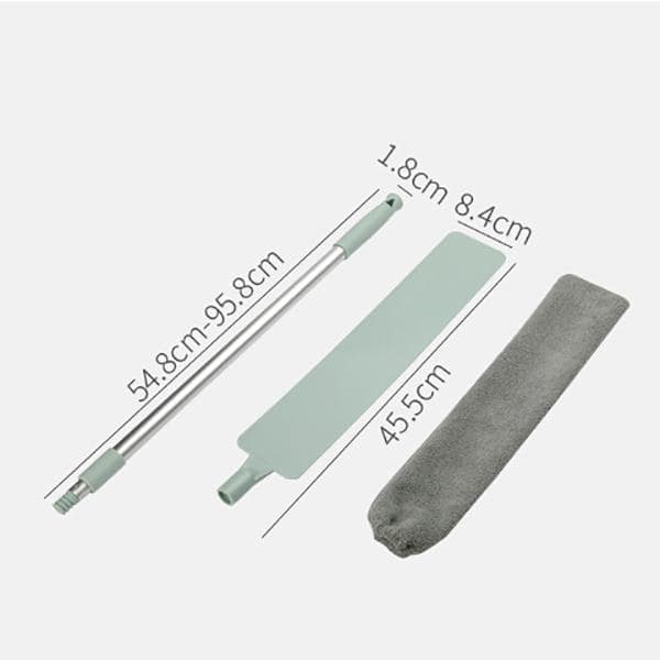 Size chart showing duster collapsed and extended length measurements.