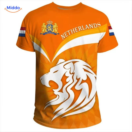 Dutch football shirt in orange styled for everyday wear and fan occasions.