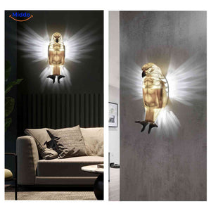 EagleGlow eagle wall lamp providing ambient mood lighting for bedroom decor.