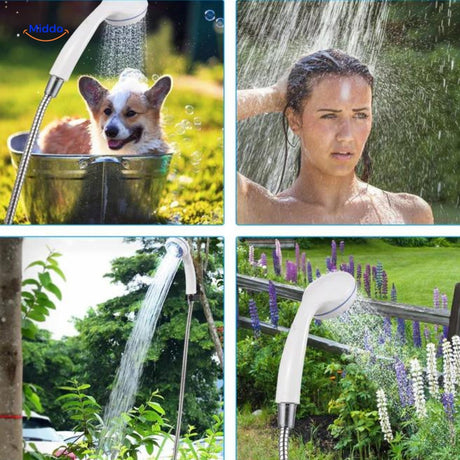 Portable shower engineered with eco-friendly water-saving technology to reduce consumption.