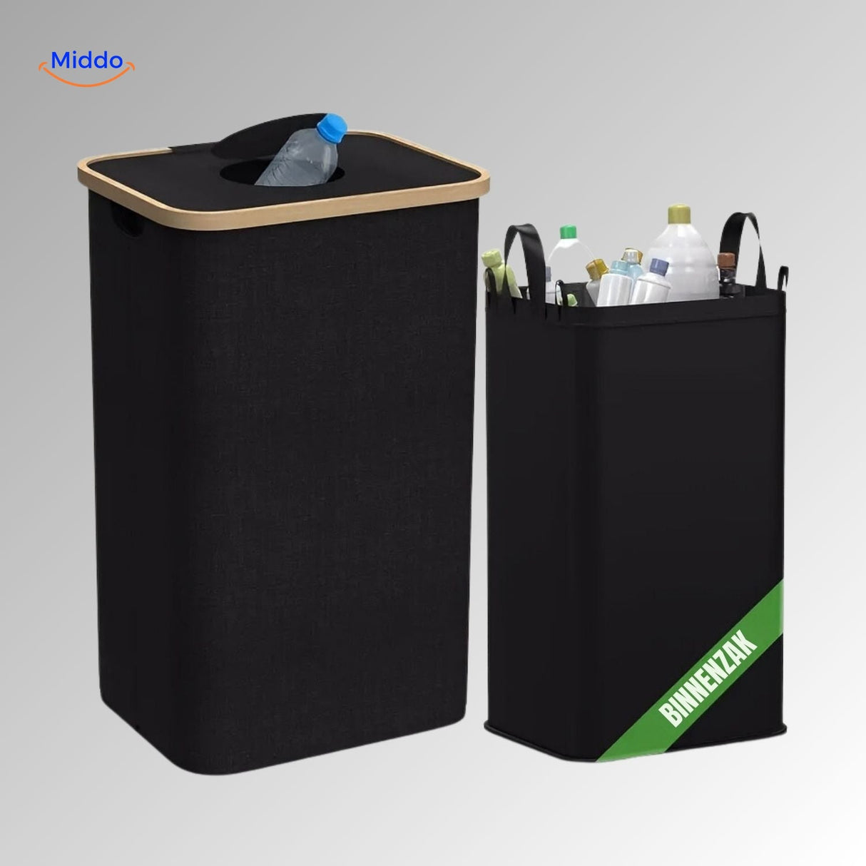 EcoBin with plastic insert divider for streamlined recycling organization.