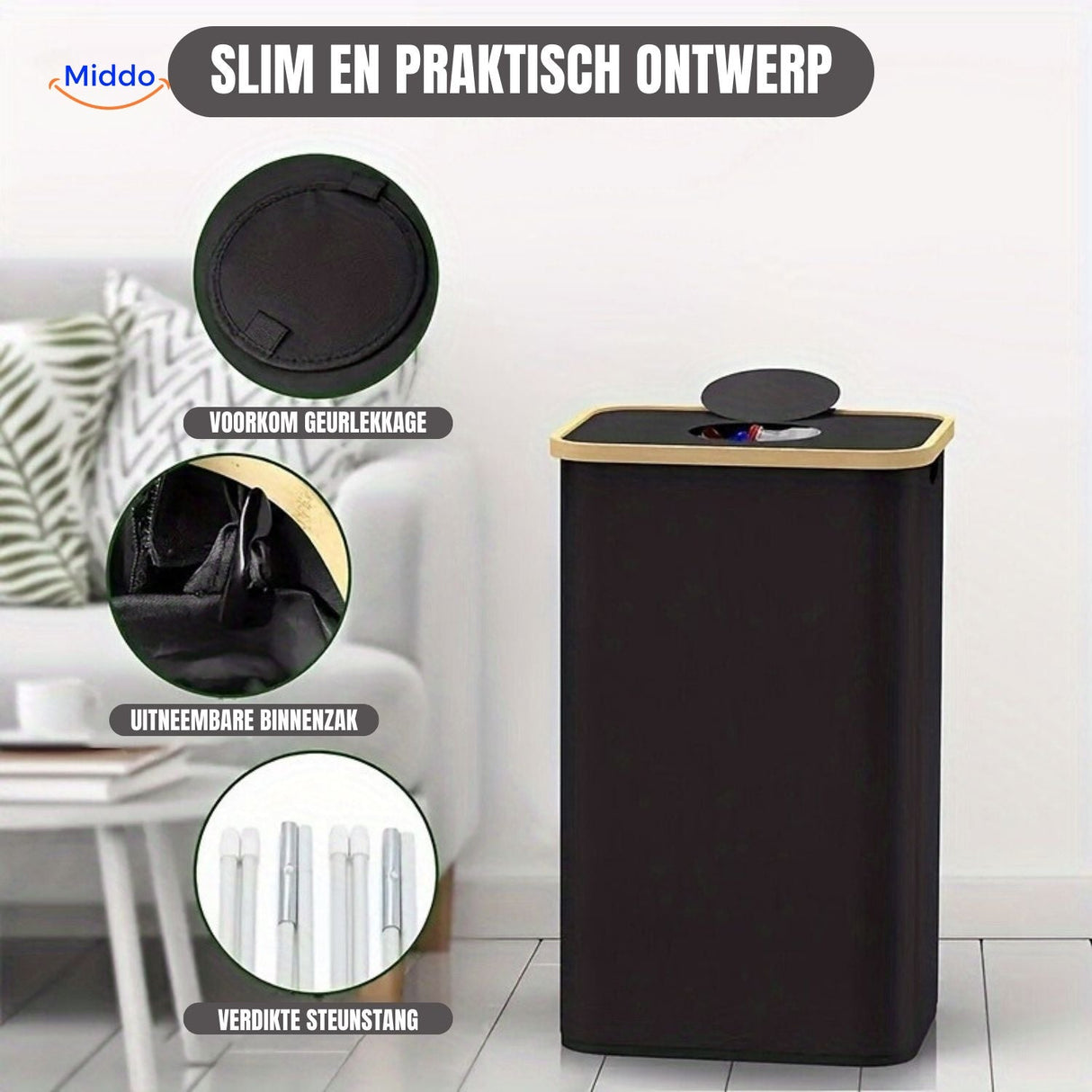 EcoBin recycling sorting bin with slim, odorless design for kitchen organization.