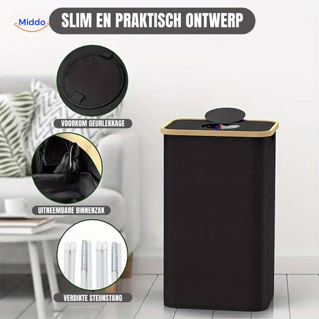 EcoBin recycling sorting bin with slim, odorless design for kitchen organization.