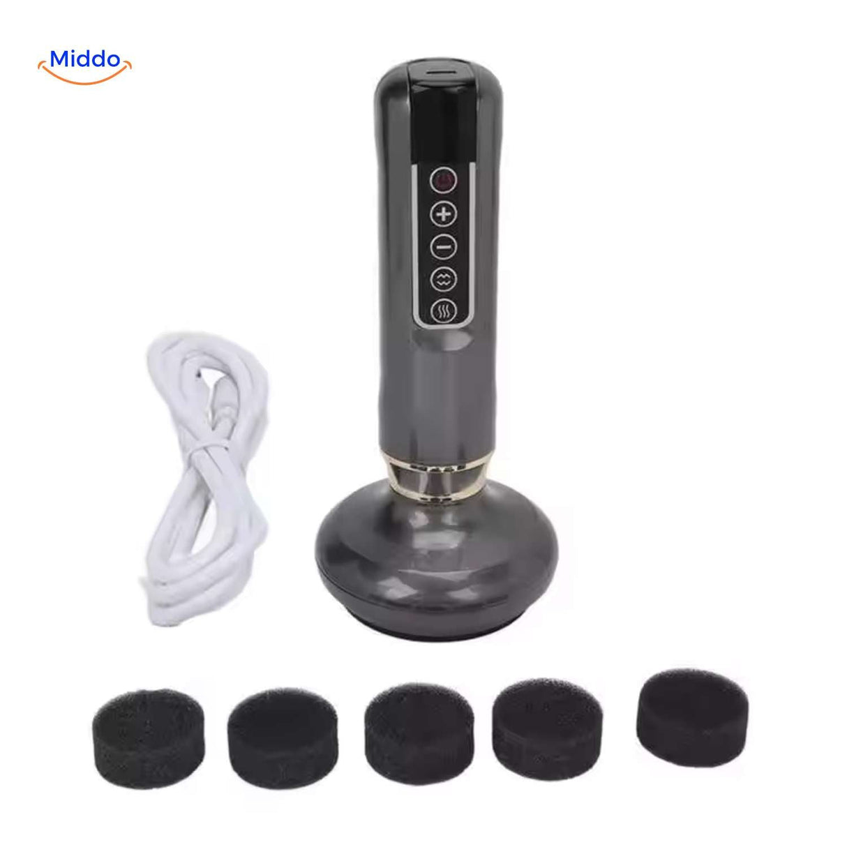 Electric gua sha massager with deep-tissue penetration and integrated warming therapy.