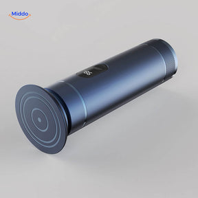 Blue variant of the electric foot file for smooth, callus-free feet.