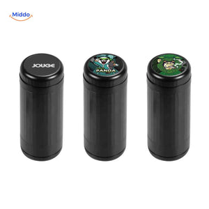 Vibrogrind grinder with multiple decorative lid designs