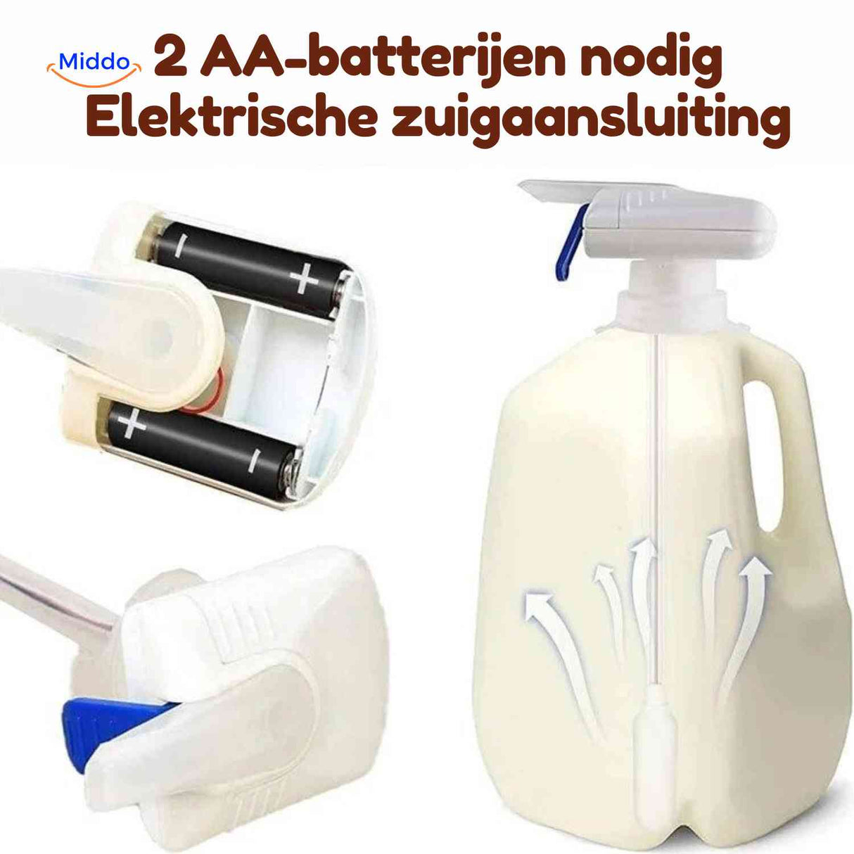 Electric water pump with 2 AA batteries and automatic pouring.