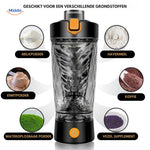 Electric shaker bottle perfect for protein powder mixing and oatmeal drinks.