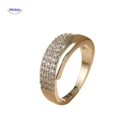Elegant adjustable ring with brilliant zirconia stones, standalone.