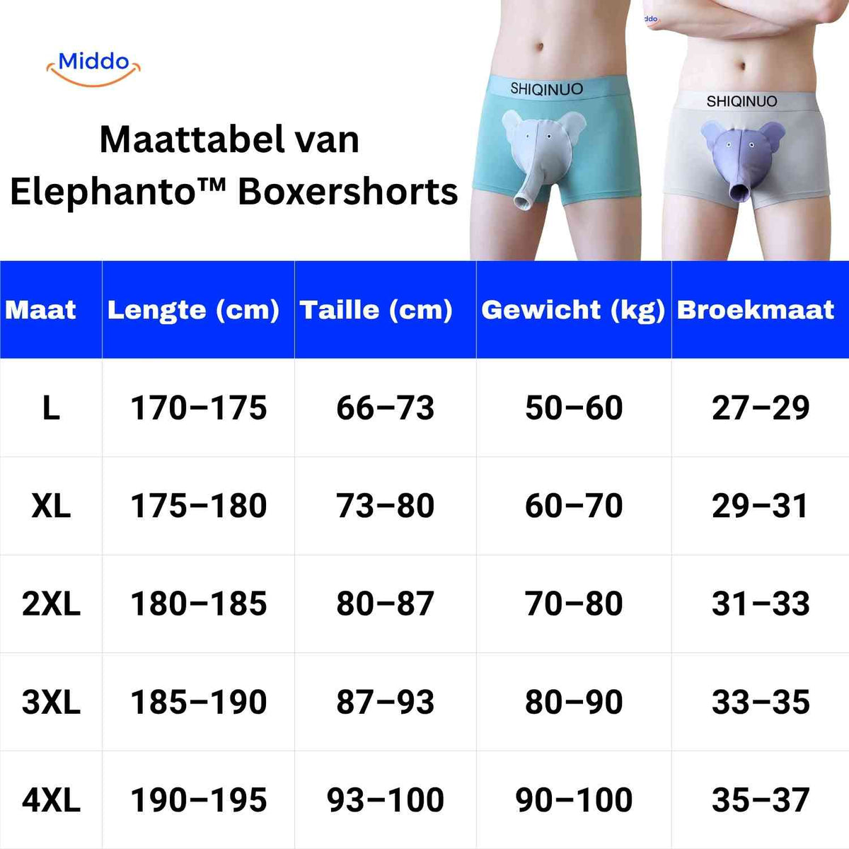 Elephanto Boxer Briefs size chart image 27