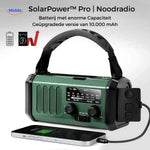 SolarPower Pro emergency radio with large 10000 mAh capacity power bank.