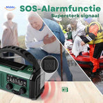 Emergency radio with powerful SOS alarm function for sending distress signals.