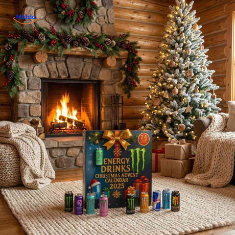 Advent calendar with rustic Christmas atmosphere and holiday season ambiance.