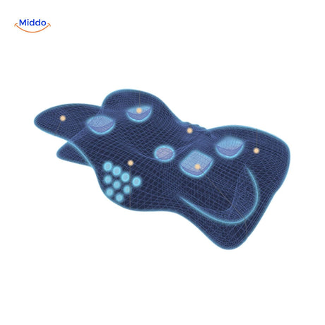 3D technology view of memory foam neck pillow structure and contour design