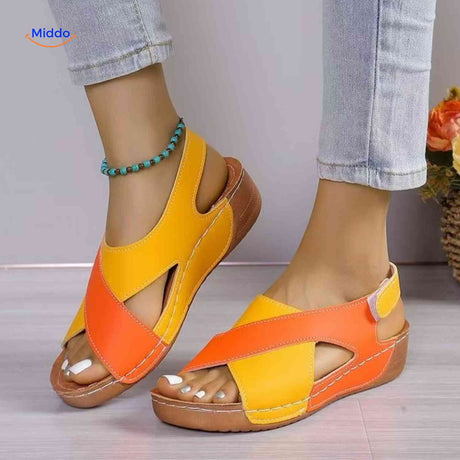 Ergonomic comfort sandals with open-toe design for breathability and foot relief.
