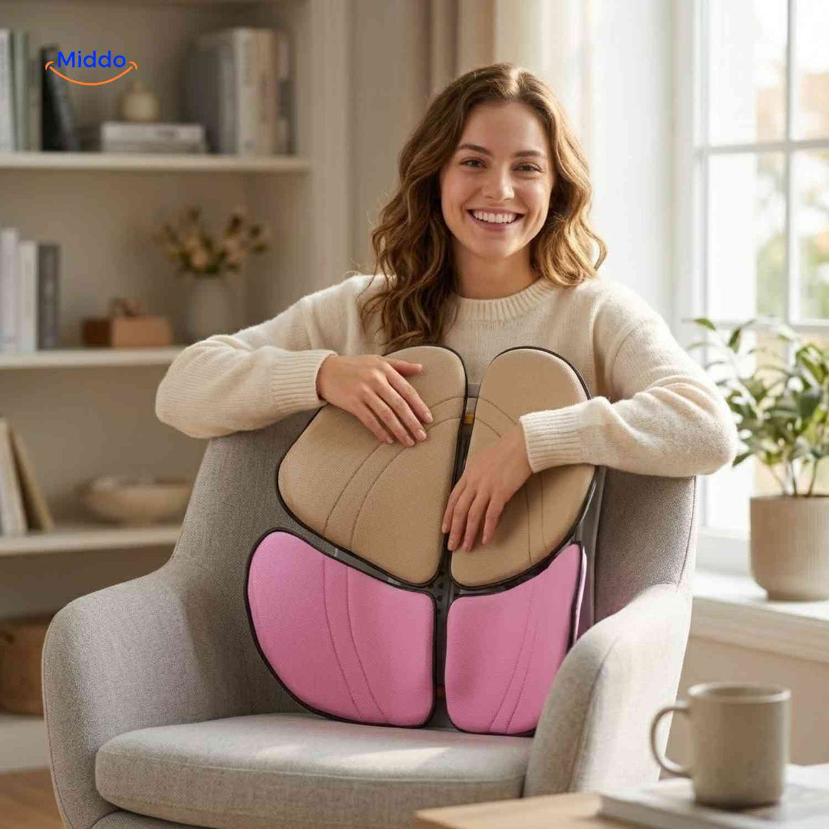 ErgoRest comfortable back support cushion for seated posture