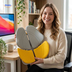 ErgoRest ergonomic back support cushion for an office chair