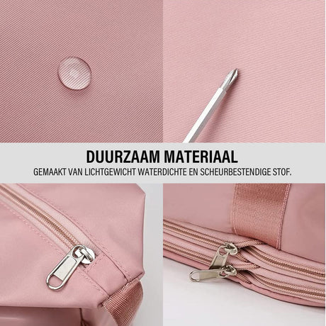 Durable waterproof travel bag made from eco-friendly sustainable material.