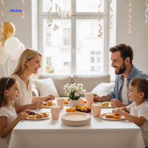 Family party tableware set for gatherings, birthday celebrations, and family dining events.