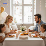 Family party tableware set for gatherings, birthday celebrations, and family dining events.