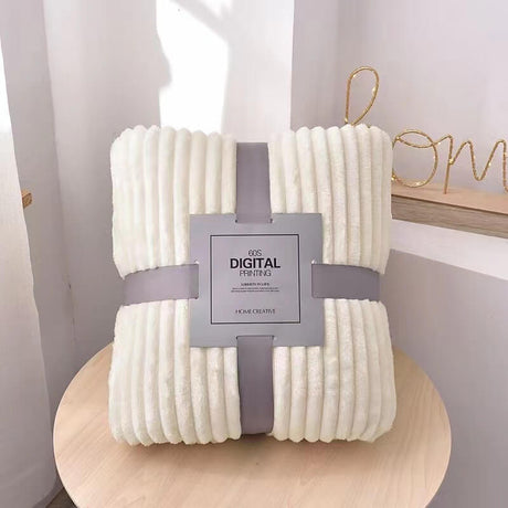 Pure white velvet fleece blanket adds brightness and softness to any room.