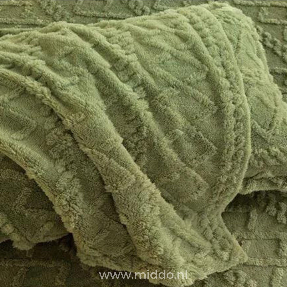 Fleece fitted sheet product shot showing dimensions and form.