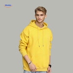 Fleece hoodie front view highlighting comfortable structured fit