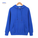 Minimalist fleece hoodie design with kangaroo pocket feature