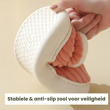 Feature detail highlighting the flexible, supportive sole technology in therapeutic slippers.