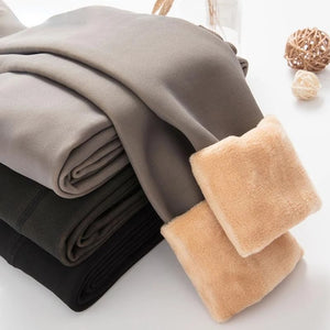 Neatly folded fleece-lined tights ready for storage or gifting.