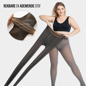 Soft fleece tights showcasing stretchy, breathable fabric construction.