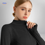 FlexiFit Pro yoga jacket in black with chic, polished finish.